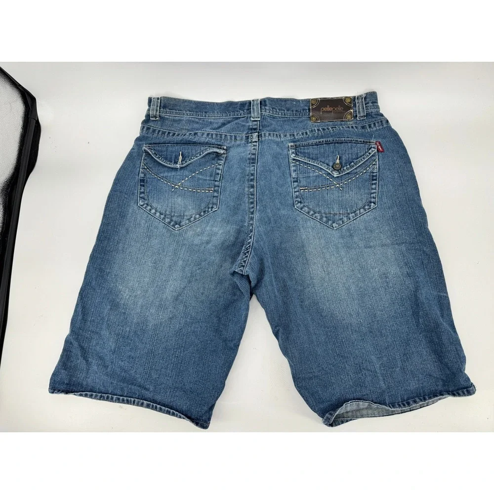 Pelle Pelle Baggy Denim‎ Shorts Mens 30 Blue Y2K Streetwear Jorts Relaxed Fit